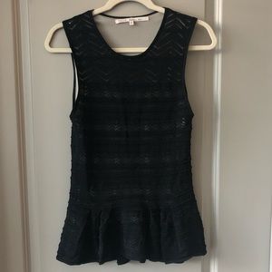 Like new! Rachel Roy black lace peplum top